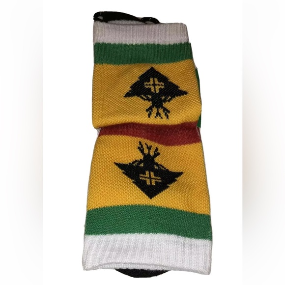 LRG Lifted Research Group Crew Socks 1 Pair Men 6.5-12 White Red Black Tree Logo - Picture 8 of 9